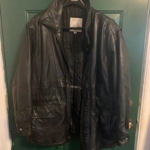 Mens Clipper Mist/London Fog Leather Anorak
